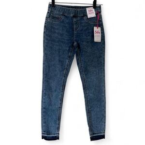 Mid Rise Medium Dark Wash Skinny Leg Denim Leggings Justice Girls XL 14 Jeans